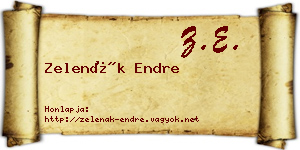 Zelenák Endre névjegykártya