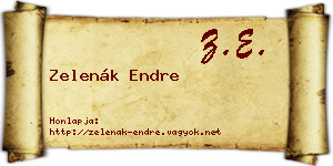 Zelenák Endre névjegykártya